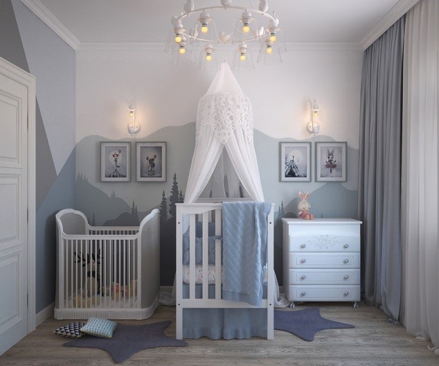 quarto de bebe azul